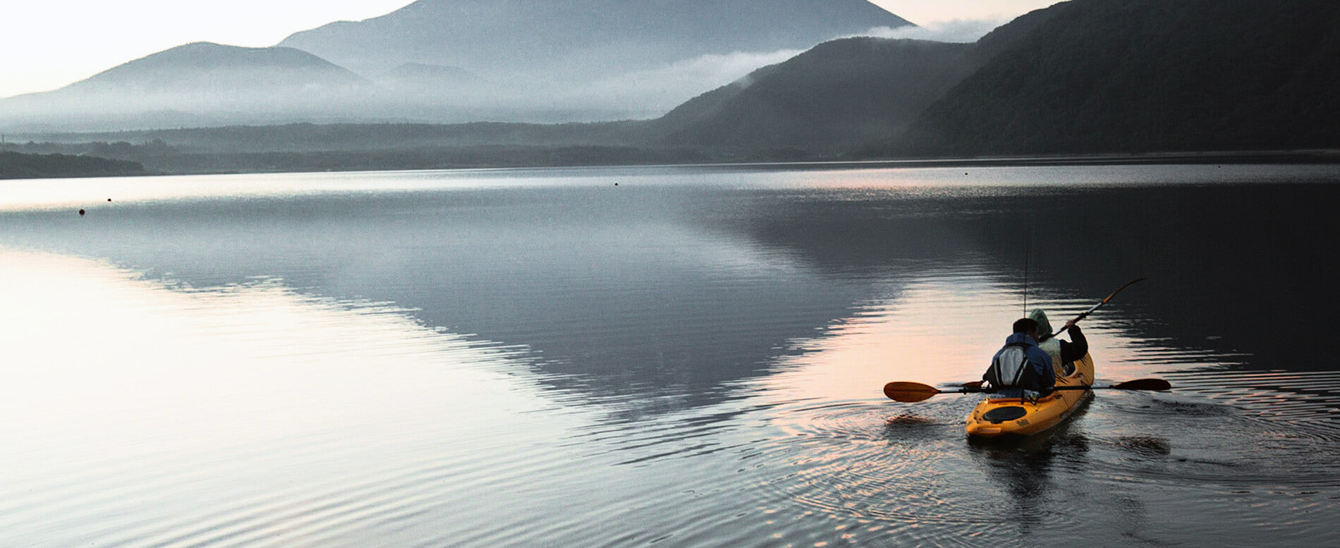 Inflatable kayak on a lake
