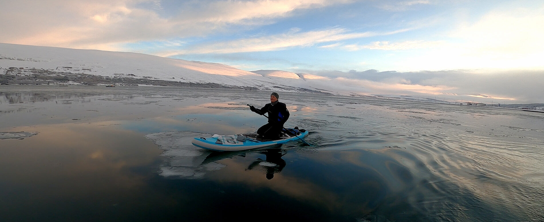 Paddle boarding in Iceland
