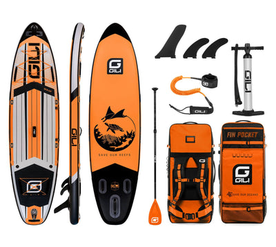 GILI Sports 10'6 AIR paddle board package in Orange