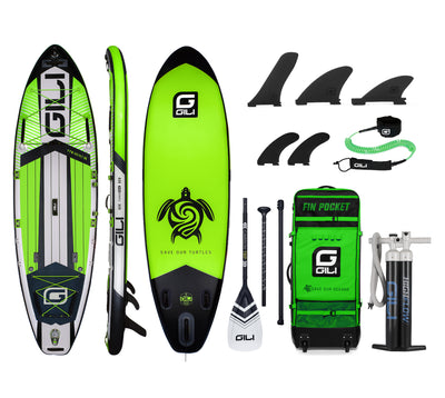 GILI Sports 11'6 Meno inflatable paddle board package in Green