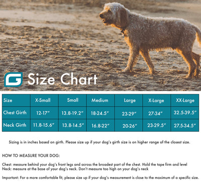 GILI Dog Life Jacket Size Chart